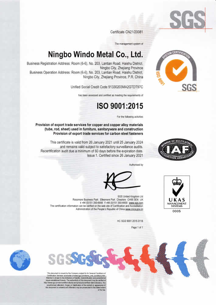 WINDO METAL ISO 9001-EN
